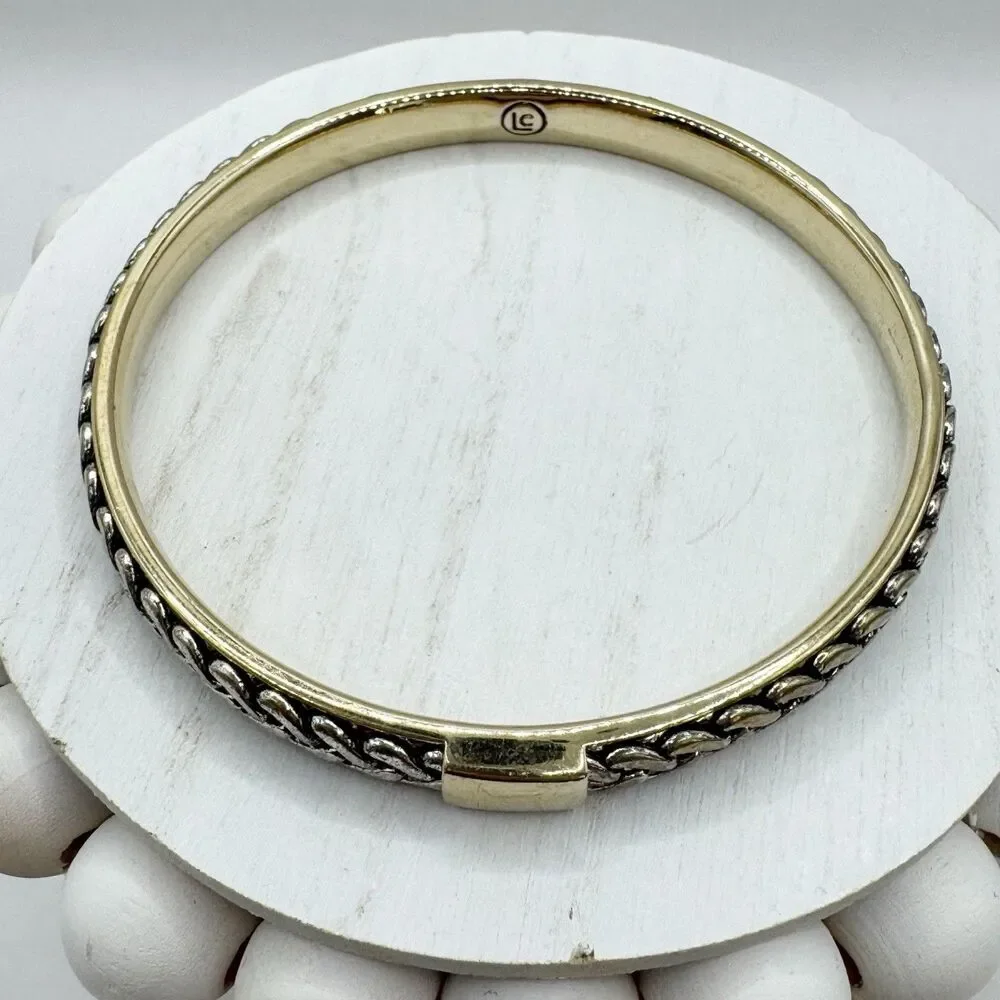 Liz Claiborne Braided Design Bangle Bracelet Gold and Silver Tone Classy
